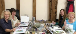 Horsham art class students enjoying creating their art