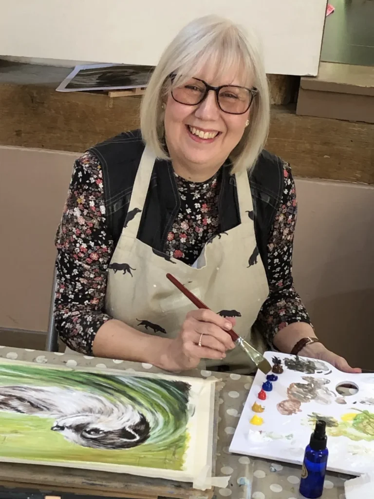 Happy Horsham Student painting away