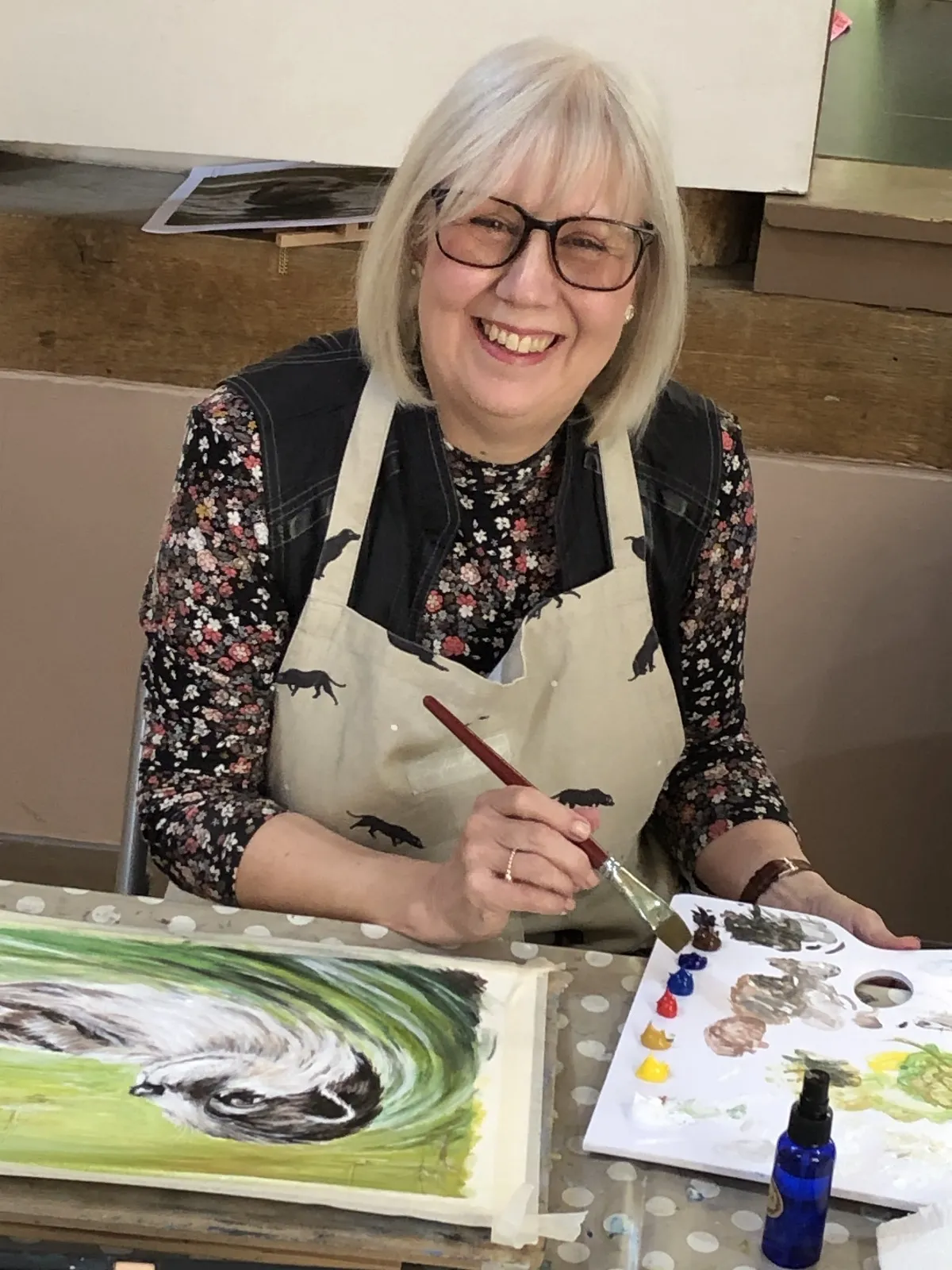 Happy Horsham Student painting away